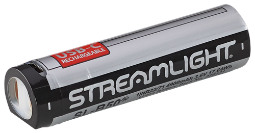 Streamlight SL-B50, USB-C Rechargeable Battery, 2 Pack, Black and Silver