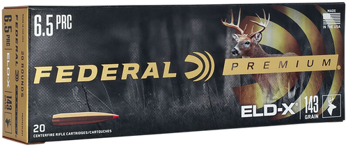 Federal ELD-X Premium 6.5 PRC 143gr,, 20rd Box/ Extremely Low Drag-eXpanding (ELD-X) Per Box