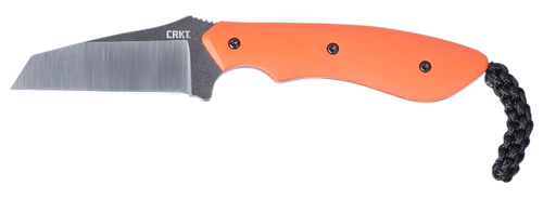 Columbia River SPIT, Fixed Blade Knife, Plain Edge, 2.29" Inverted Tanto Blade, G10 Handle, 8Cr13MoV Stainless, Silver Blade, Orange Handle