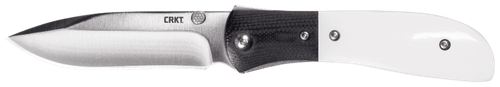 Columbia River 3.25" Plain Satin 8Cr13MoV SS Blade Black/White Resin Infused Fiber G10 Bolster Handle Includes Pocket Clip