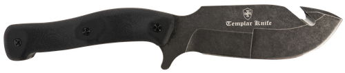 Templar Knife Reagan Field Dressing 4.60" Fixed Gut Hook Plain Powder Coated D2 Steel Blade/ 4.55" Black G10 Handle