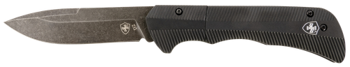 Templar Knife Auto Assist 3.25" Folding Tanto Part Serrated Black Oxide Stonewashed Powder Coated D2 Steel Blade/4.25" Aged Aluminum Handle