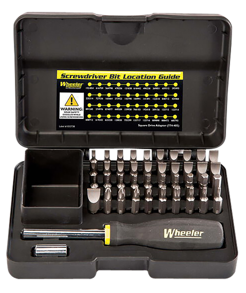 Wheeler Gunsmithing Screwdriver Set, Includes Bit Driver, 42 Bits, and Hard Case, Black