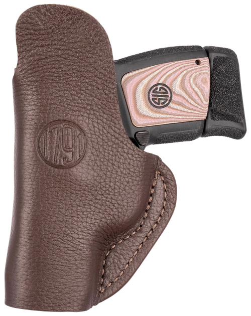 1791 Gunleather Fair Chase Inside Waistband Size 01 Brown Leather Deer Hide Clip-On Fits Ruger LCP 380 Fits S&W Bodyguard Left Hand