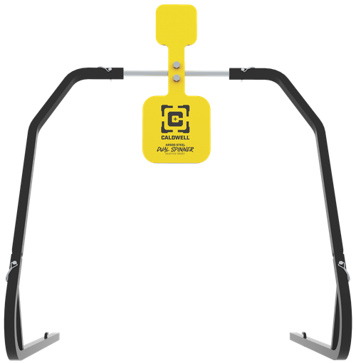 Caldwell Daul Spinner Yellow AR500 Steel 3/8" Thick Standing Target Includes 5" & 8" Plates