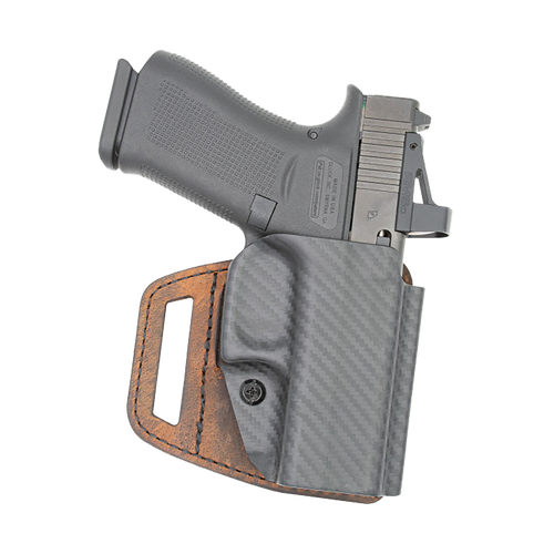 Versacarry V-Slide, Belt Slide Holster, Fits Sig P365, Distressed Leather and Polymer, Brown