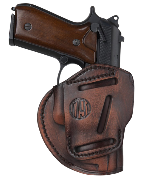 1791 Gunleather 3-Way Outside Waistband Size 06 Vintage Leather Belt Loop Fits Beretta 92/ Walther PPQ/ Sig P320 Ambidextrous