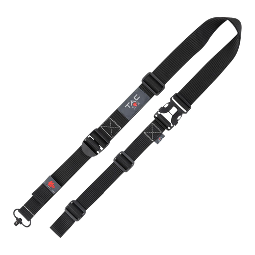 Tac Six Citadel Double PointSling, Quick Detach Swivels, Tri-Sectional Custom Fitting Black Heavy-Duty Webbing