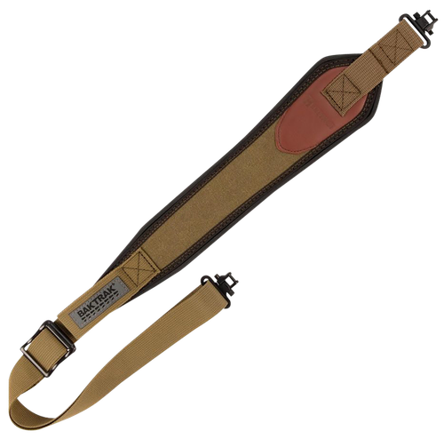 Heritage Cases Long Gun Sling Olive Canvas with Leather Trim 33"-46" OAL Features BakTrak Shoulder Pad