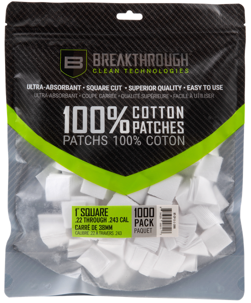 Breakthrough Clean Square Patches 243/270 Caliber 1" 1000 pieces