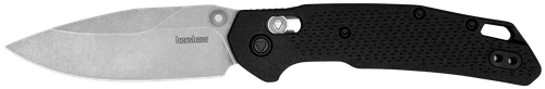 Kershaw Heist, Folding Knife, Flipper Assisted Opening, Plain Edge, D2 Tool, Stonewashed Finish, Glass Filled Nylon Handle, 3.2" Blade, 7.6" Overall, Includes Deep Carry Pocket Clip
