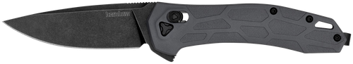 Kershaw Covalent, Folding Knife, Flipper Assisted Opening,Plain Edge, D2 Tool, Black Oxide Coating, Glass Filled Nylon Handle, 3.2" Blade, 7.6" Overall Length, Includes Deep Carry Pocket Clip