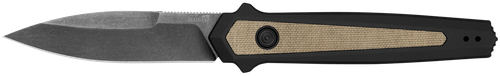 Kershaw Launch 15 Full Size 3.50" Folding Spear Point Plain Black Oxide Blackwash CPM MagnaCut Steel Blade/Black Anodized Tan Canvas Aluminum Micarta Inserts Handle Includes Pocket Clip
