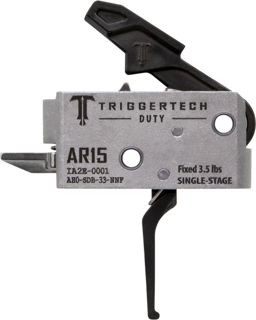 TriggerTech Duty, Flat Trigger, Single Stage, 3.5LB Pull, Fits AR-15, Anodized Black