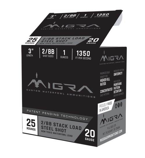 Migra Combinational Hunting 20 Ga, 3", 1 oz, 4/6 Shot, 25rd Box