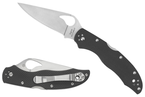 Spyderco Harrier 2 3.39" Folding Drop Point Part Serrated Stonewashed 8Cr13MoV SS Blade, Black Textured G10 Handle, Includes Pocket Clip