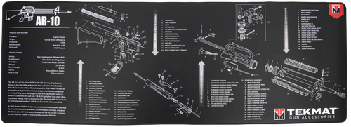 TekMat Ultra Mat, AR-10, Cleaning Mat, Thermoplastic Surface Protects Gun From Scratching, 1/4" Thick, 15"x44", Tube Packaging, Black