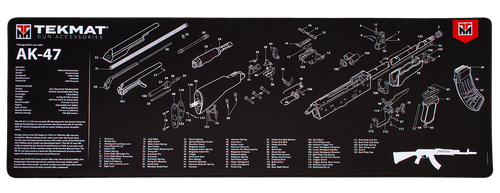 TekMat Cleaning Mat Black/White Thermoplastic Fiber Top Vulcanized Rubber Back 12"x36" AK-47 Parts Diagram