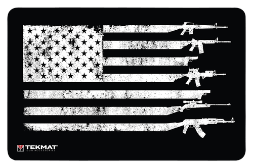 TekMat USA Gun Flag Door Mat Black/White Rubber 25"x42"