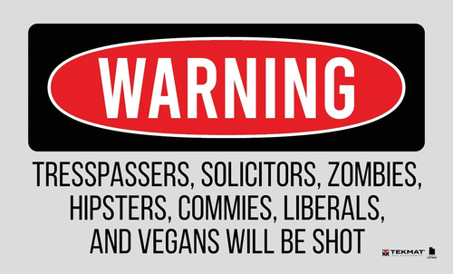 TekMat Trespassers Will Be Shot Door Mat Multi-Color Rubber 25"x42"