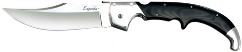 Cold Steel Espada XL 7.50" Folding Clip Point Plain S35VN SS Blade/9.25" Black Polished Bolsters G10 Handle Includes Belt Clip