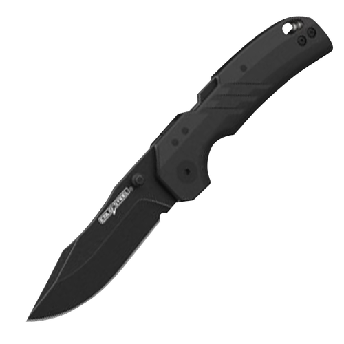 Cold Steel Engage 3" Folding Clip Point Plain Black PVD Stonewashed AUS-10A SS Blade/4.11" Black GFN Handle Includes Belt Clip