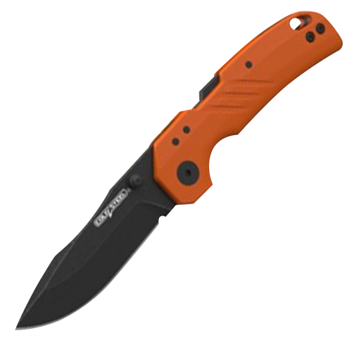 Cold Steel Engage 3" Folding Tanto Plain Black PVD Stonewashed 4116 SS Blade/4.11" Orange GFN Handle Includes Belt Clip
