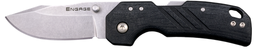 Cold Steel Engage 2.50" Folding Clip Point Plain Stonewashed 4116 SS Blade/Black GFN Handle Includes Belt Clip