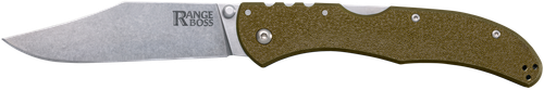 Cold Steel Range Boss Folding Clip Point Plain 4034 SS Blade/5.25" Olive Drab Green Zy-Ex Handle