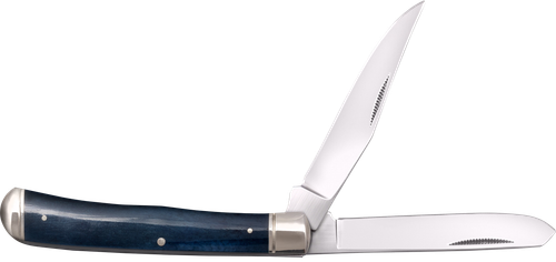Cold Steel Trapper 3" Folding Clip/Spey Plain 8Cr13MoV SS Blade/Dark Blue Polished Bolsters Bone Handle