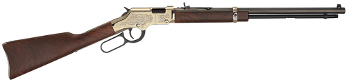 Henry Golden Boy Deluxe Engraved 4th Edition 22 WMR, 20" Blued Octagon Barrel, Engraved Brasslite Rec, American Walnut Stock, Buckhorn, 12rd