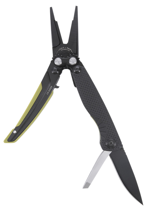SOG Knives & Tools Aegis, 5 Tool Multi-Tool, Cryo 440C, Black Oxide, Black and Moss Green