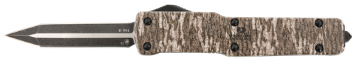 Templar Knife Mossy Oak Lightweight Slim 3.16" OTF Dagger Plain Black Oxide Stonewashed Powder Coated D2 Steel Blade/ 4.93" Mossy Oak Bottomland Aged Aluminum Handle
