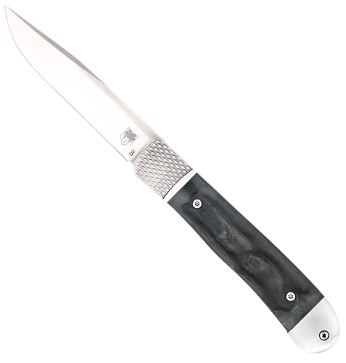 CobraTec Knives Trapper Hidden Release 3.12" OTF Drop Point Plain Satin D2 Steel Blade, 4.25" Black Bone Scales Handle