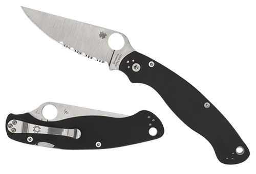 Spyderco Military 2 4" Folding Plain Stonewashed CPM S30V SS Blade/Black Textured G10 Handle Includes Pocket Clip