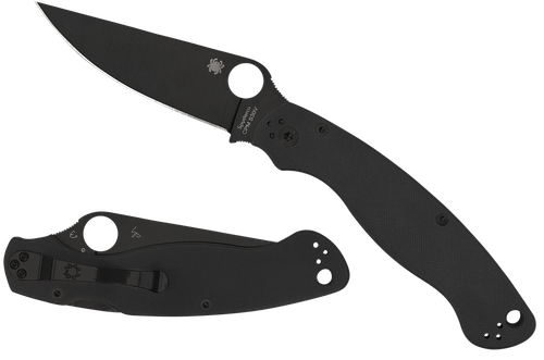 Spyderco Military 2 4" Folding Plain Black DLC CPM S30V SS Blade/ Black Textured G10 Handle Includes Pocket Clip
