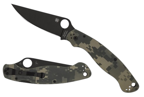 Spyderco Military 2 4" Folding Plain Black DLC CPM S30V SS Blade/ Digital Camo G10 Handle Includes Pocket Clip