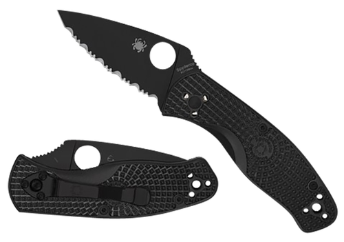 Spyderco Persistence Lightweight 2.75" Folding Plain Black Oxide 8Cr13MoV SS Blade/Black Bi-Directional Texturing FRN Handle Includes Pocket Clip