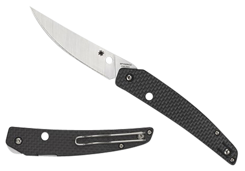 Spyderco Ikuchi 3.26" Folding Plain CPM S30V SS Blade/Black Textured Carbon Fiber/G10 Handle Includes Pocket Clip