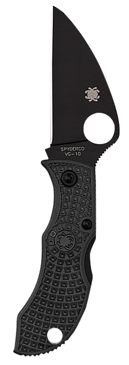Spyderco Manbug 1.91" Folding Wharncliffe Plain Non-Reflective Black TiCN VG-10 SS Blade/Black Textured FRN Handle