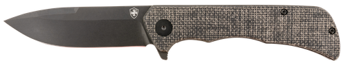 Templar Knife Paladin 3.27" Folding Drop Point Plain Black Powder Coated D2 Steel Blade, 4.40" Black Micarta Handle Includes Pocket Clip