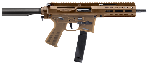 B&T SPC10 9mm, 8.9" Barrel, Coyote Brown, Buffer Tube, Glock Mag Compatible, 30rd