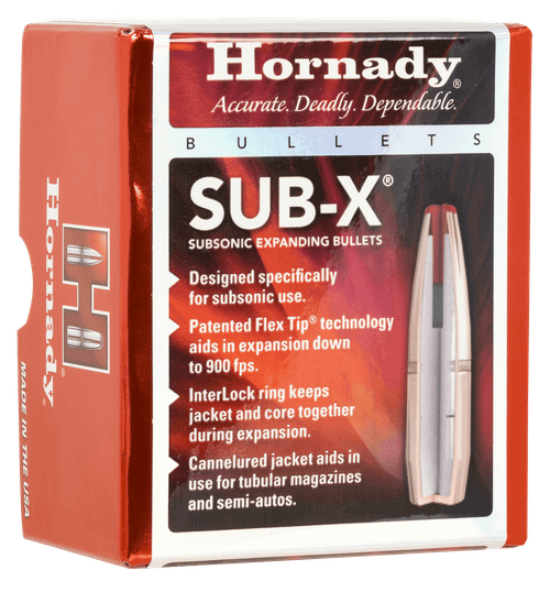 Hornady Sub-X 7.62x39mm 255gr, 100 Per Box, BULLETS NOT AMMO