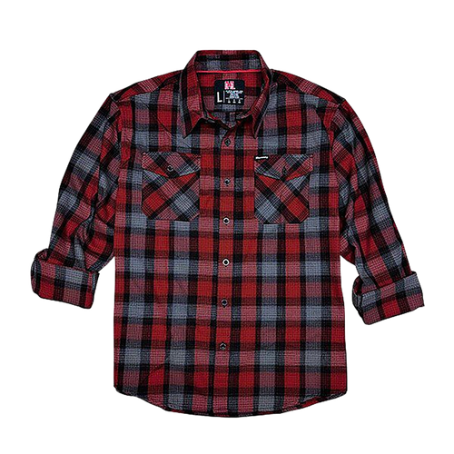 Hornady Gear Flannel Shirt 2XL Red/Black/Gray, Cotton/Polyester, Relaxed Fit Button Up