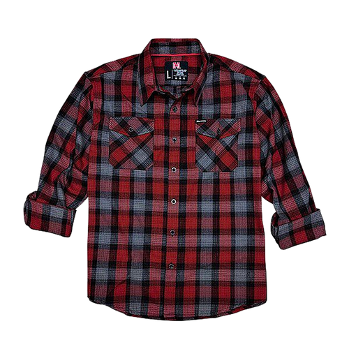 Hornady Gear Flannel Shirt 3XL Red/Black/Gray, Cotton/Polyester, Relaxed Fit Button Up