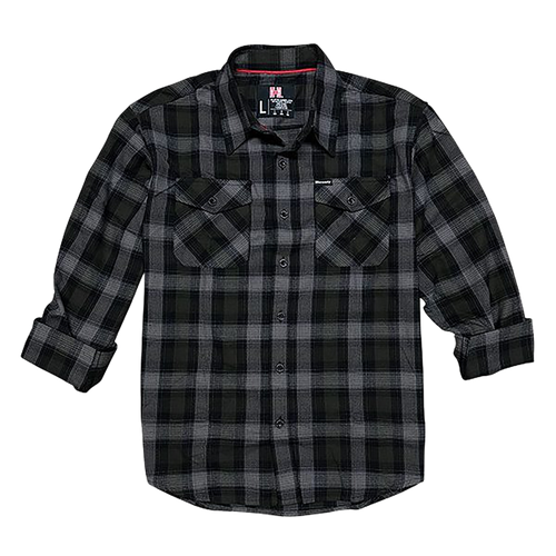 Hornady Gear Flannel Shirt XL Olive/Black/Gray, Cotton/Polyester, Relaxed Fit Button Up