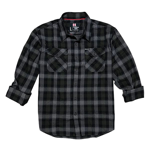 Hornady Gear Flannel Shirt 3XL Olive/Black/Gray, Cotton/Polyester, Relaxed Fit Button Up