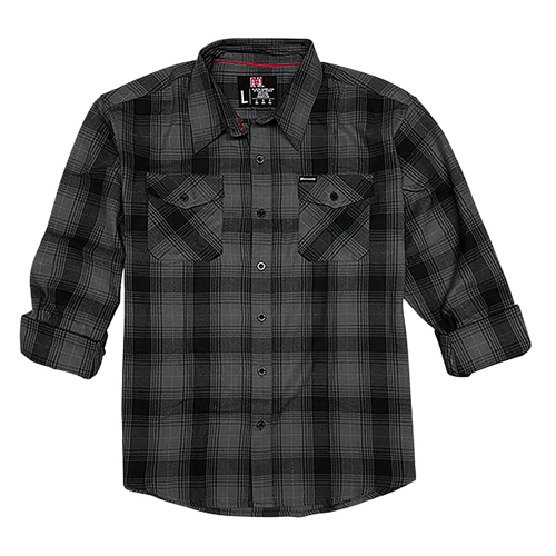 Hornady Gear Flannel Shirt 2XL Gray/Black, Cotton/Polyester, Relaxed Fit Button Up