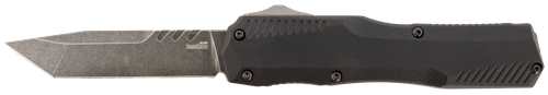 Kershaw Livewire Automatic 3.30" OTF Tanto Plain Black DLC CPM MagnaCut Steel Blade, Black Anodized Aluminum Handle, Includes Pocket Clip