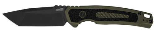 Kershaw Launch 16 Automatic 3.45" Folding Tanto Plain Black Cerakote CPM M4 Blade, Olive Cerakote Black Oxide Hardware Aluminum Handle, Includes Pocket Clip
